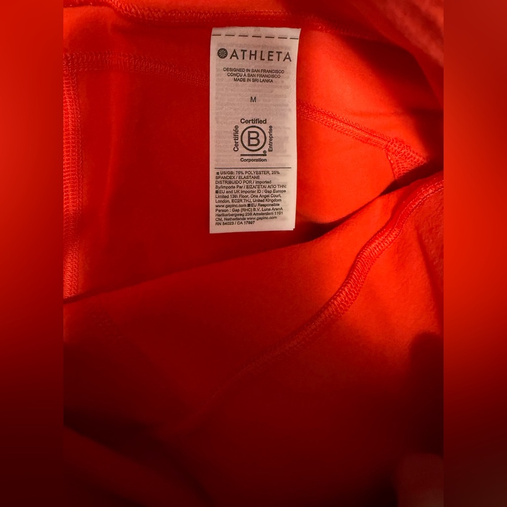 NWT Athleta Women's Medium Rainier Tight Red Athletic Leggings High Rise - Picture 7 of 12